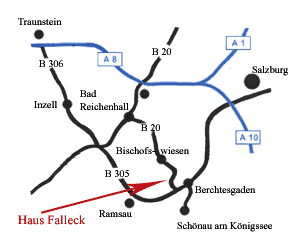 Anfahrt zum Haus Falleck, Bischofswiesen, Berchtesgadener Land